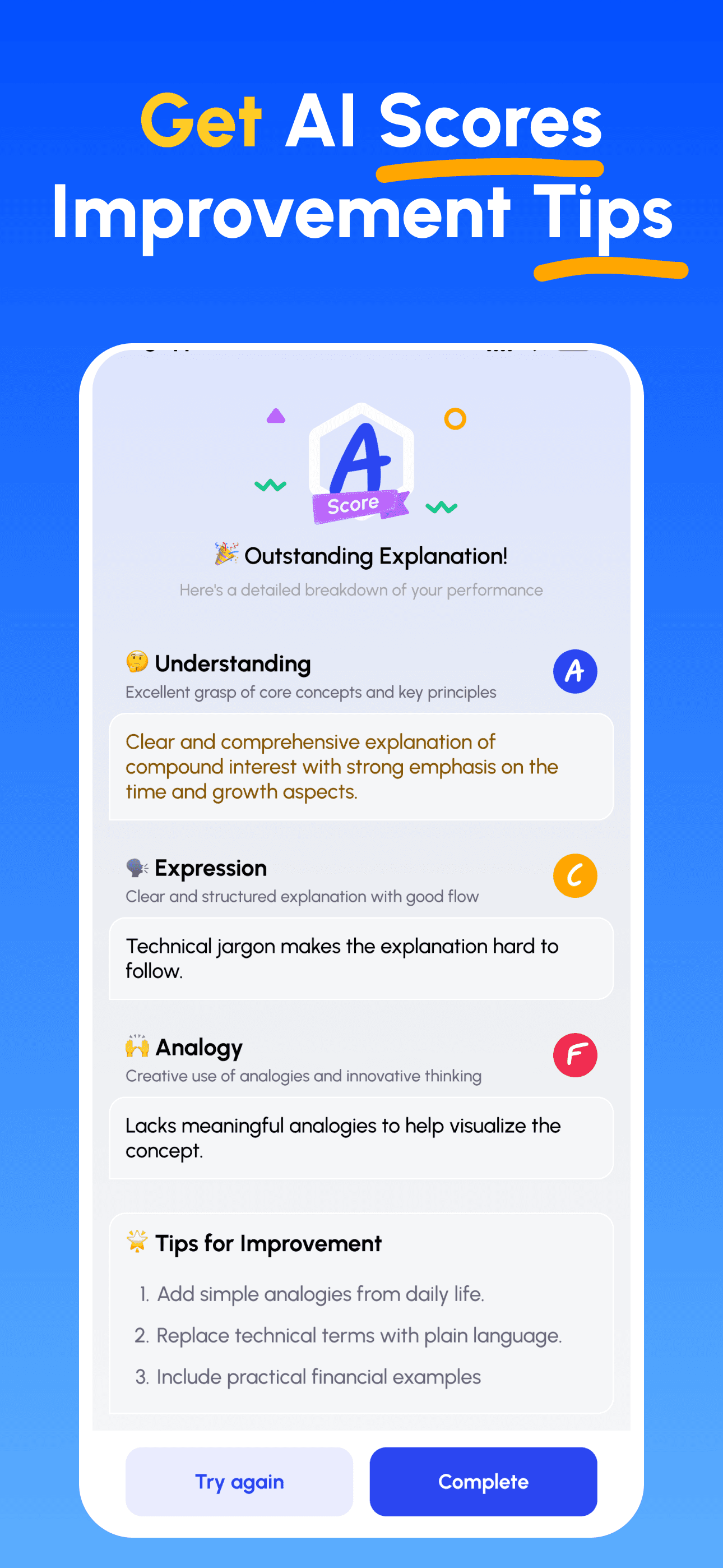 Scores & tips screenshot